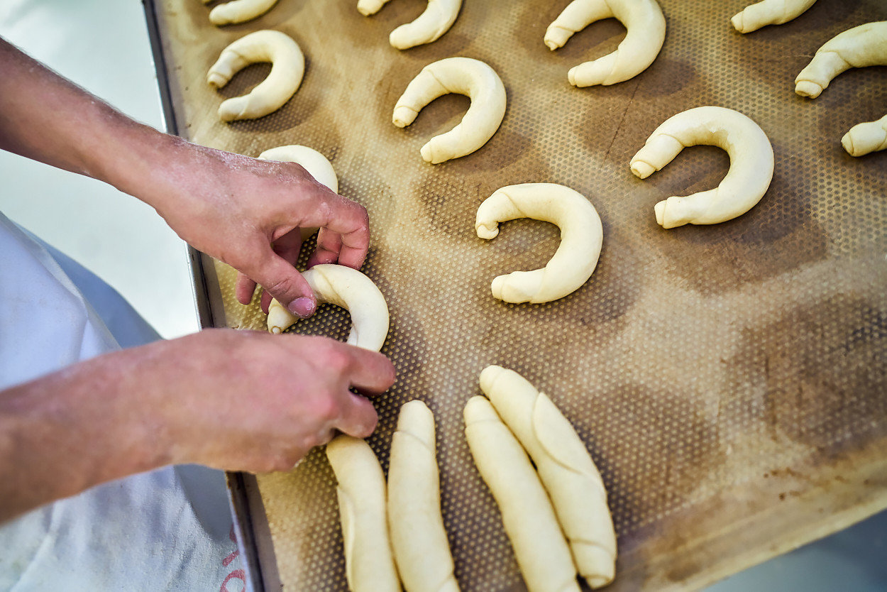 Kipferl in der Backstube